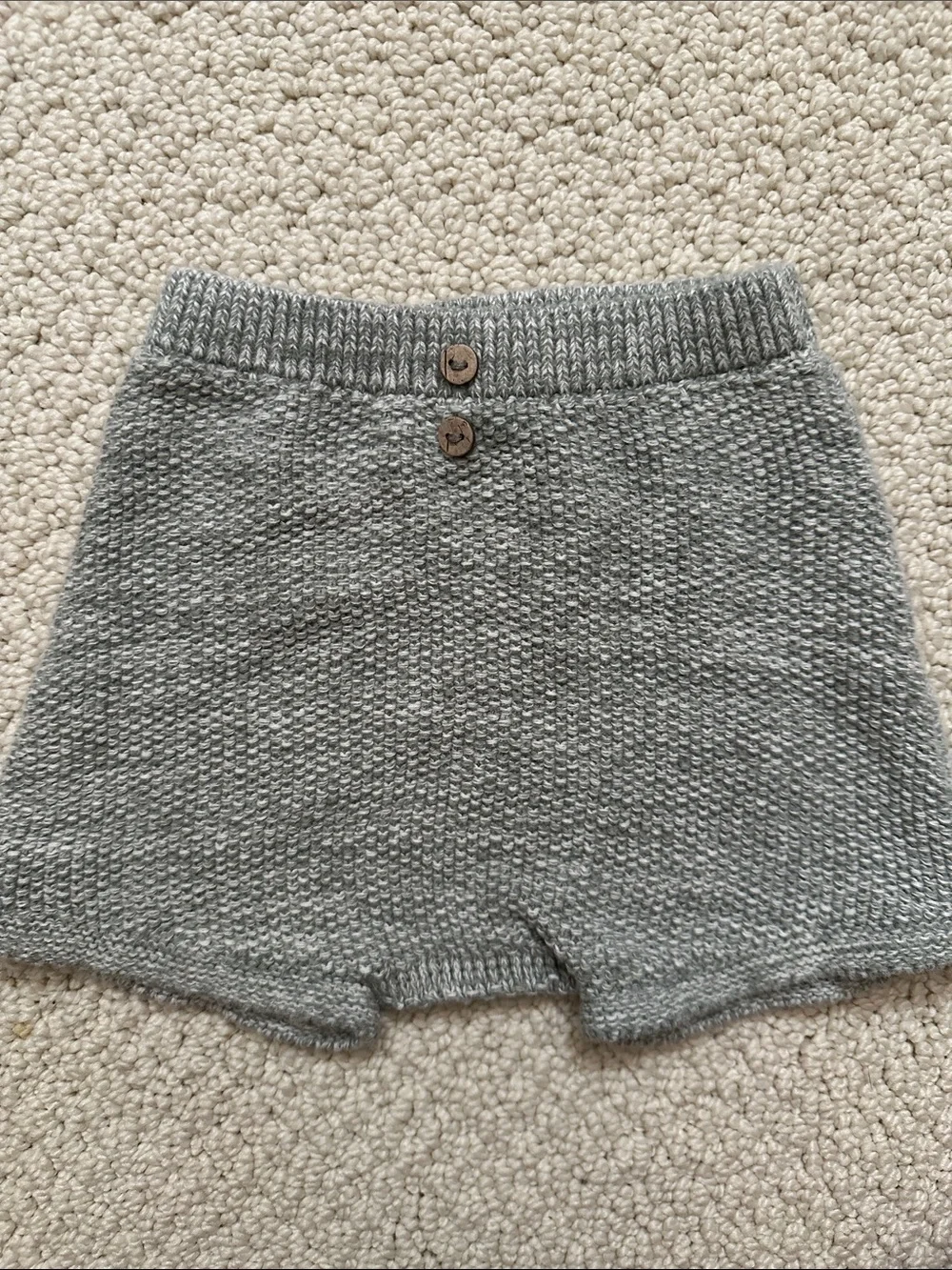 Kids Sage Green Knit Sweater and Shorts Set